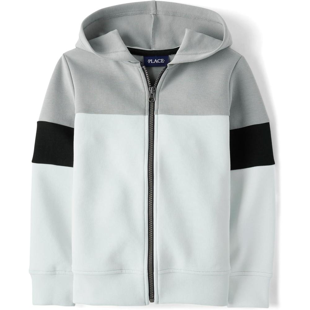 imageActive Long Sleeve Hooded Full Zip Front SweatshirtIcicle Colorblock