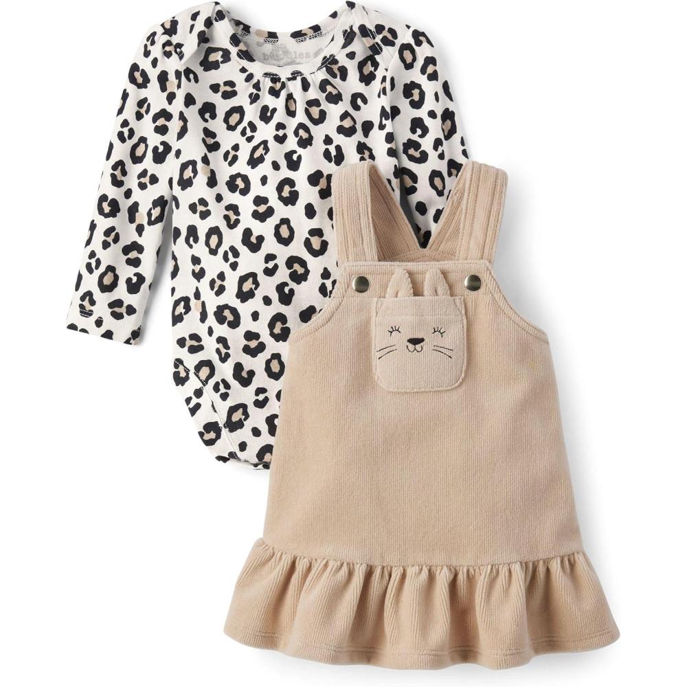 imageThe Childrens Place BabyGirls and Toddler Long Sleeve Top and Dress SetLeopard