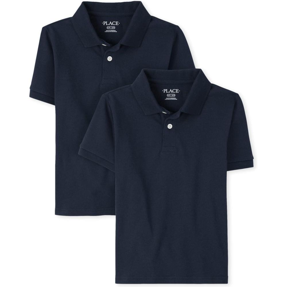 imageThe Childrens Place Boys Multipack Short Sleeve Soft Jersey Knit PolosNautico 2pack