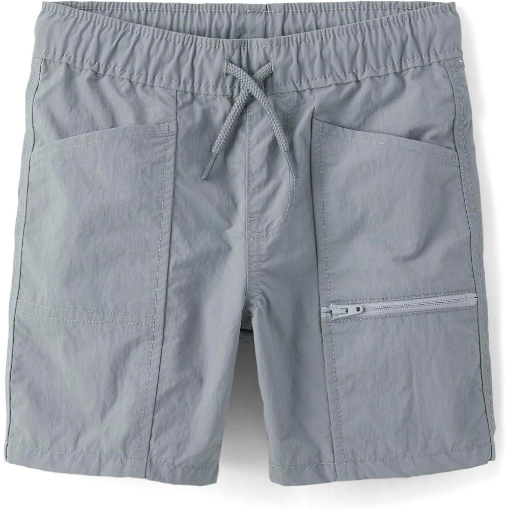 imageThe Childrens Place Boys Quick Dry Pull on Cargo Shorts 55Fin Gray