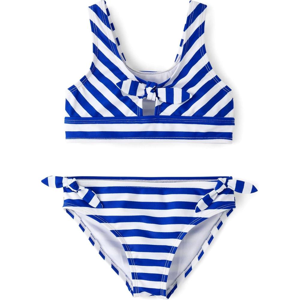 imageThe Childrens Place Girls 2Piece Bikini SwimsuitRenew Blue Stripe