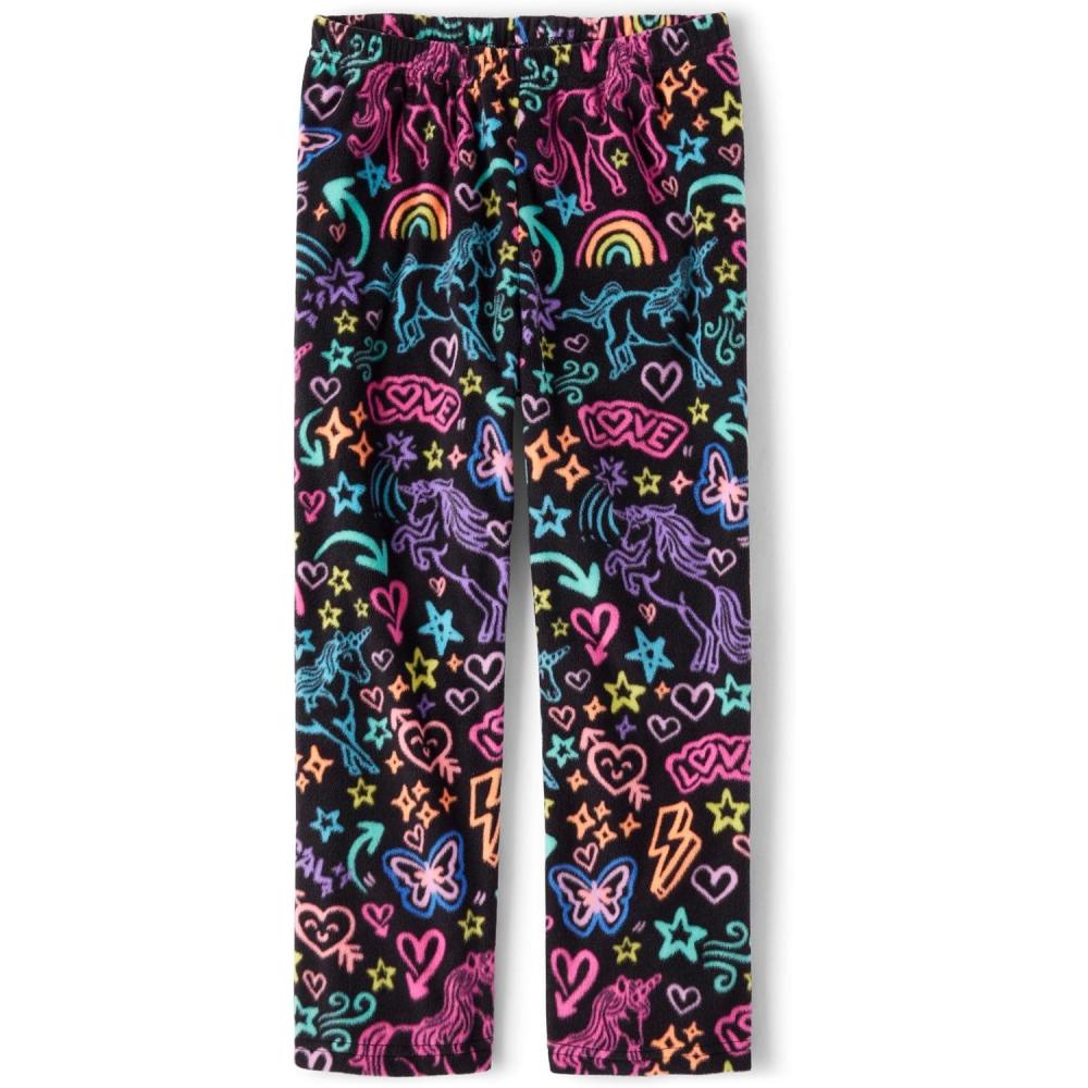 imageThe Childrens Place Girls Fleece Pajama PantsAirbrush Unicorn
