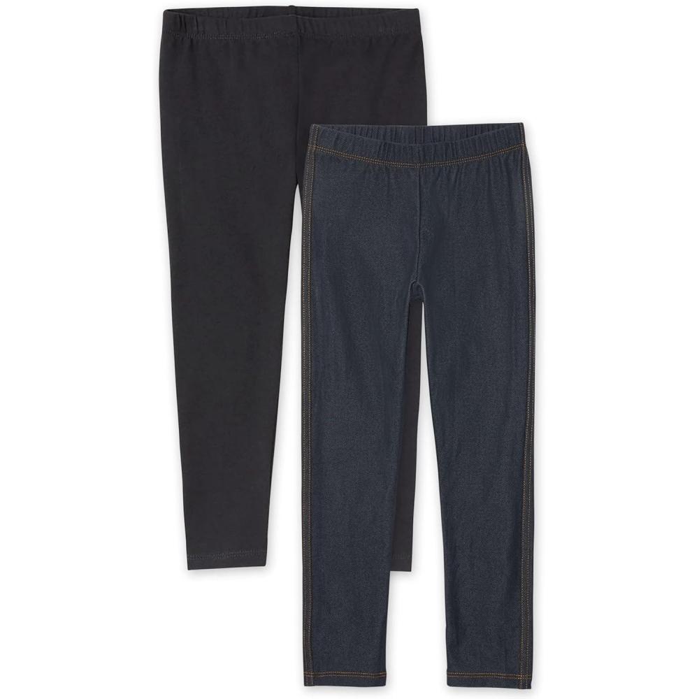 imageThe Childrens Place Girls LeggingsBlackTrue Indigo 2pack