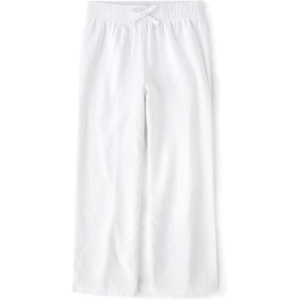imageThe Childrens Place Girls LinenBlend Wide Leg Beach PantsWhite