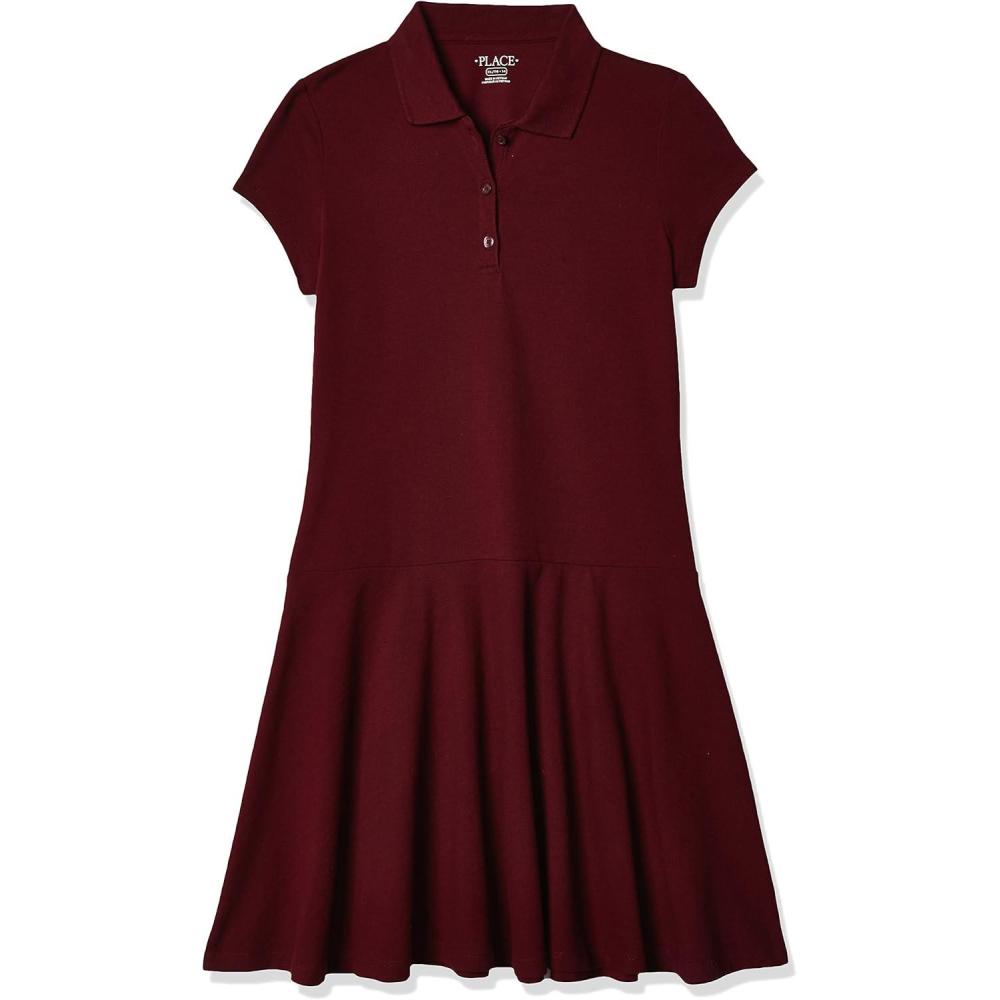 imageThe Childrens Place Girls Pique Polo DressDark Red