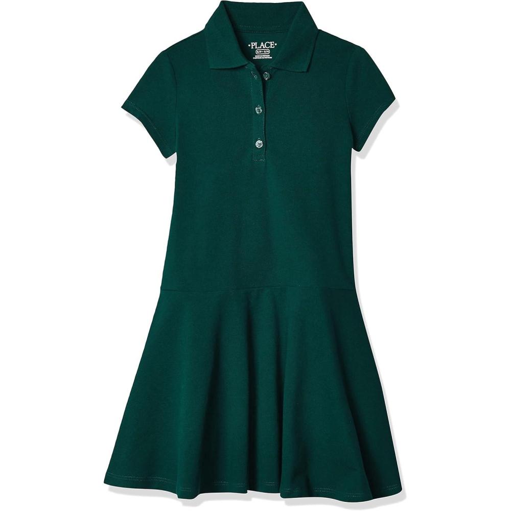imageThe Childrens Place Girls Pique Polo DressForest