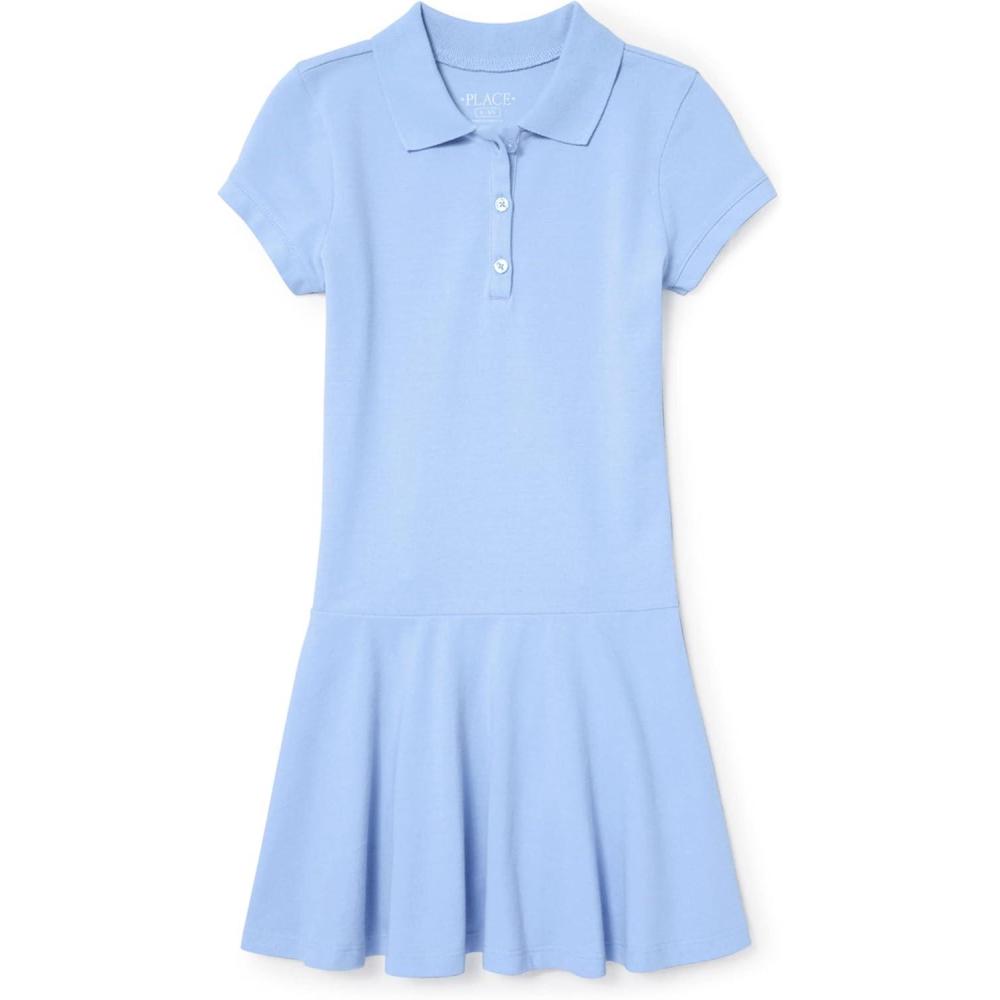 imageThe Childrens Place Girls Pique Polo DressSkyblue