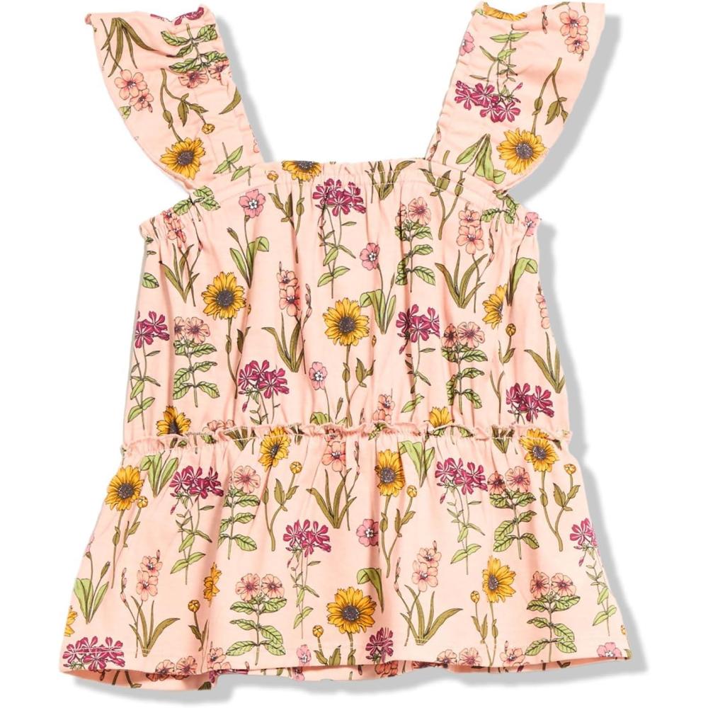imageThe Childrens Place Girls Sleeveless Knit TopsPeach Pink Floral