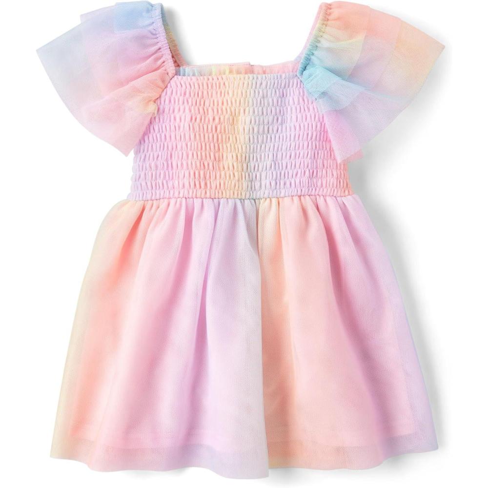 imageThe Childrens Place Girls and Toddler Short Sleeve Fashion DressRainbow Flutter