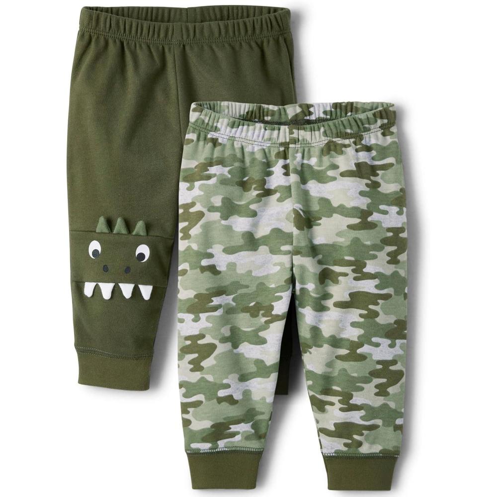 imageThe Childrens Place babyboys Cotton PantsDino Camo 2 Pack