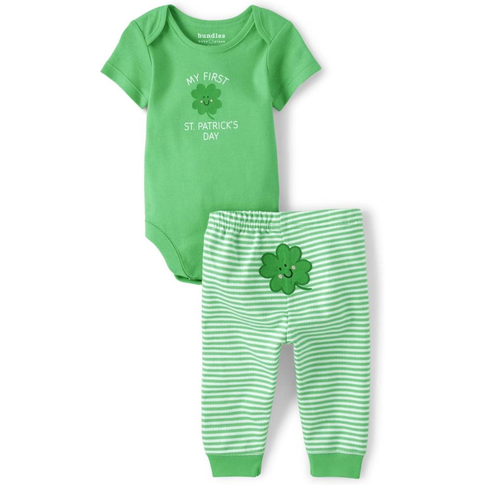 imageThe Childrens Place babyboys Short Sleeve Bodysuit and Pants Set