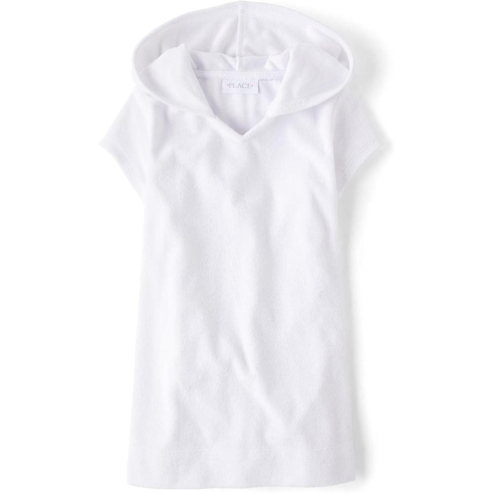 imageThe Childrens Place girls Hooded Swim CoverupsWhite