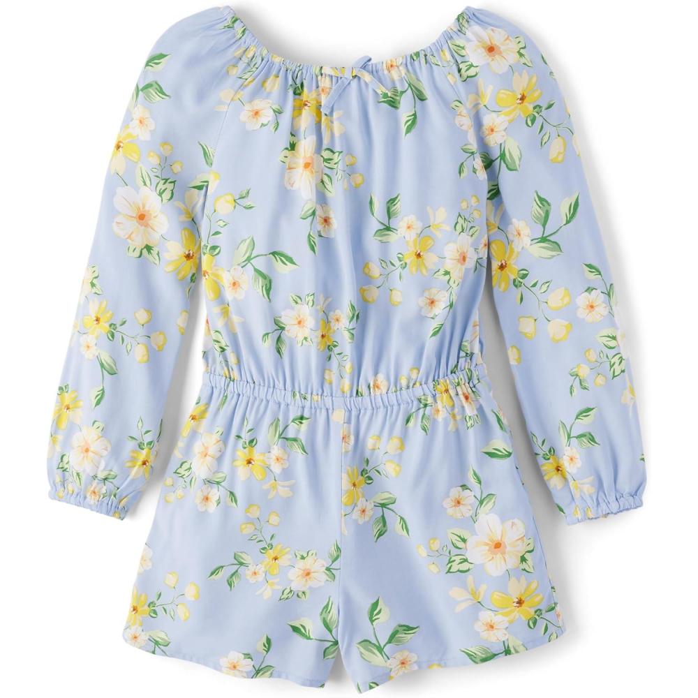 imageThe Childrens Place girls Long Sleeve Fashion RomperWhirlwind Blue