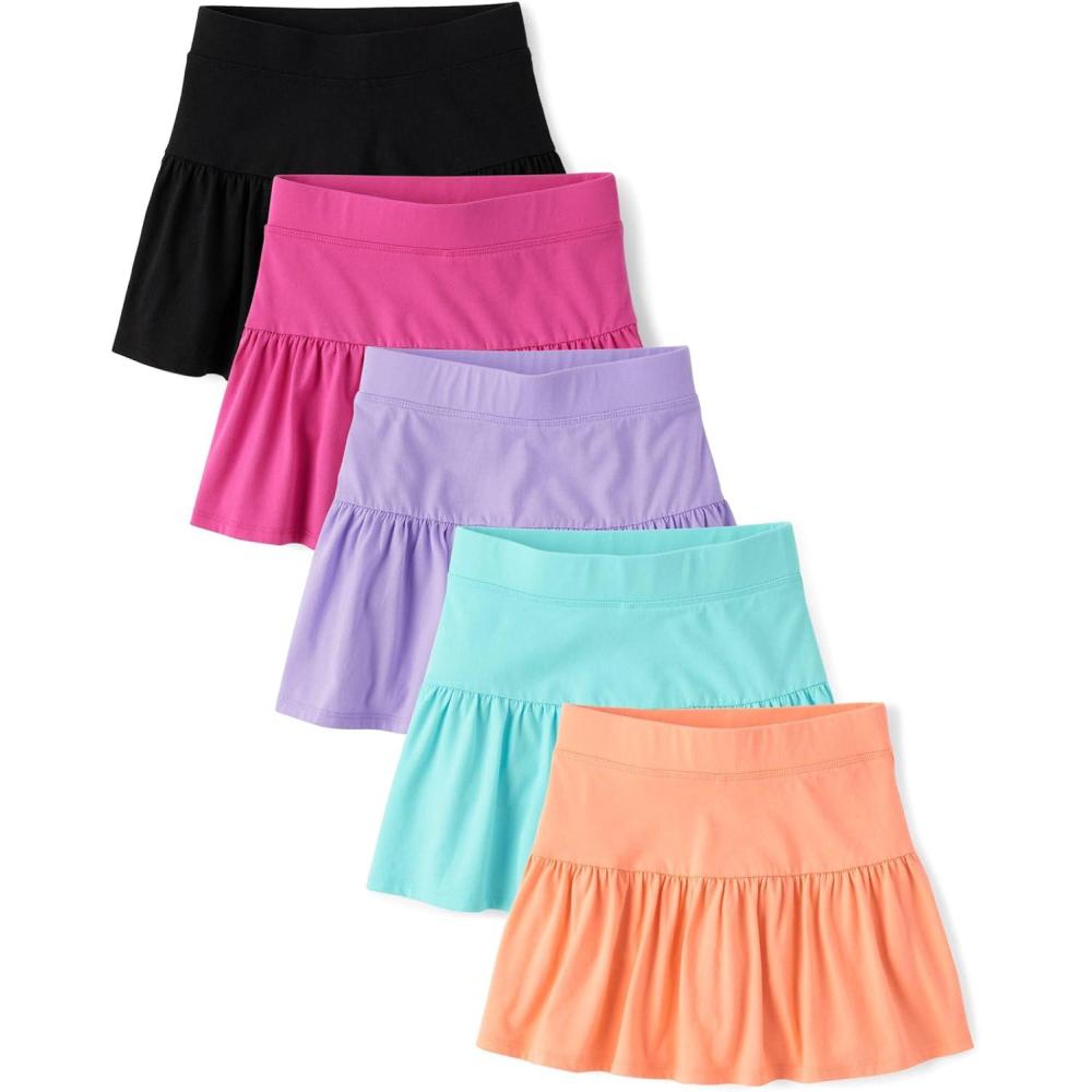 imageThe Childrens Place girls Stretchy Waistband SkortMulticolor 5pack