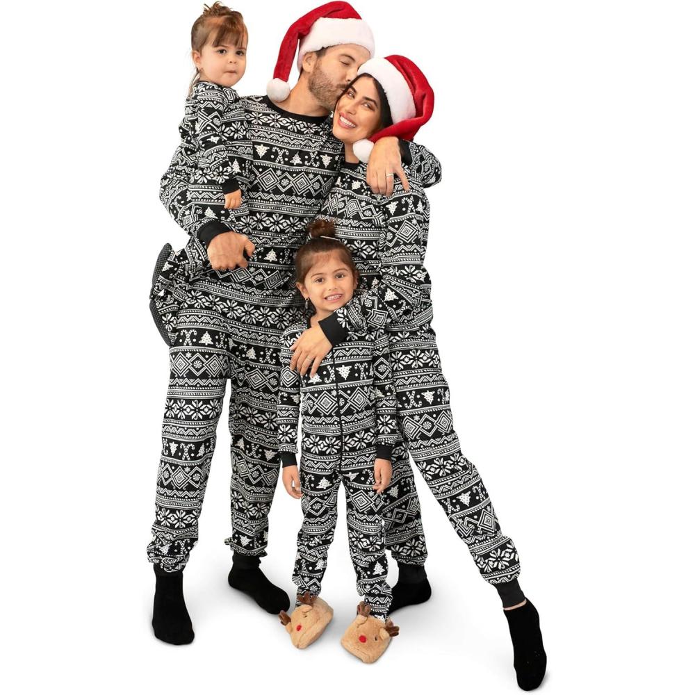 imageThe Childrens Place unisexbaby Family Matching Christmas and Holiday Pajama Sets CottonFairsile Black