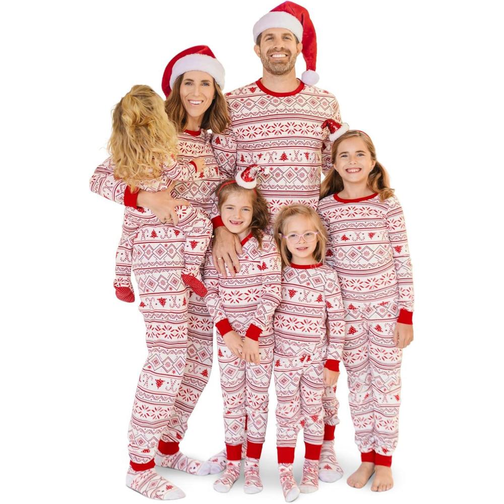 imageThe Childrens Place unisexbaby Family Matching Christmas and Holiday Pajama Sets CottonFairsile Red