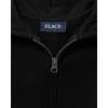 Active Long Sleeve Hooded Full Zip Front Sweatshirt(Black)