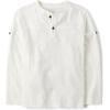 The Children’s Place Boys Long Sleeve Rolled Cuff Henley Shirt(Bunny’s Tail White)
