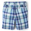 The Children’s Place Boys’ Uniform Chino Shorts(Navy Sail Plaid)