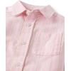 The Children’s Place Boys and Toddler Poplin Short Sleeve Button Down Shirt(Pink Stripes)