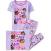 The Children’s Place Girls’ 100% Cotton Short Sleeve Top and Pants,2 Piece Pajama Set(Rainbow Doodle)