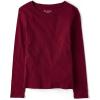 The Children’s Place Girls Basic Long Sleeve Layering Tees(Rubine 2-pack)