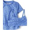 The Children’s Place Girls Rashguard and Swimsuit Set(Sky Floral 4-piece)