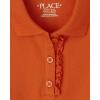 The Children’s Place Girl’s Short Sleeve Ruffle Pique Polo Shirt(Flame)