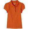The Children’s Place Girl’s Short Sleeve Ruffle Pique Polo Shirt(Flame)