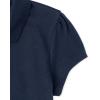 The Children’s Place Girl’s Short Sleeve Ruffle Pique Polo Shirt(Tidal)