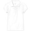 The Children’s Place Girl’s Short Sleeve Ruffle Pique Polo Shirt(White)