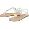 The Children’s Place Girls’ T-Strap Sandals(White Multi Hearts)