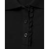 The Children’s Place Girls’ Uniform Long Sleeve Ruffle Pique Polo(Black)