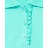 The Children’s Place Girls’ Uniform Long Sleeve Ruffle Pique Polo(Seafrost)