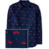 The Children’s Place Mens Long Sleeve Button Up Shirt(Christmas Truck Print – Dad)