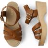 The Children’s Place girls Girls Open Toe Low Heel Clog Sandals(Tan)