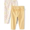 The Children’s Place Baby-Girls and Newborn Pull on Pants(Floral/Yellow Ruffle 2-pack)