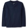 The Children’s Place Boys Long Sleeve Rolled Cuff Henley Shirt(Tidal Blue)