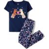 The Children’s Place Girls’ 100% Cotton Short Sleeve Top and Pants,2 Piece Pajama Set(Friendship Bracelet)