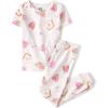 The Children’s Place Girls’ 100% Cotton Short Sleeve Top and Pants,2 Piece Pajama Set(Pink Sweets)