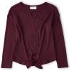The Children’s Place Girls Long Sleeve Knit Tie Front Top(Sugar Beet)