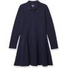 The Children’s Place Girls’ Long Sleeve Polo Dress(Dark Blue)