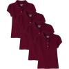 The Children’s Place Girls Short Sleeve Ruffle Pique Polo, 2 Pack(Rubine)
