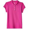 The Children’s Place Girl’s Short Sleeve Ruffle Pique Polo Shirt(Aurora Pink)