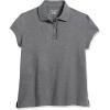 The Children’s Place Girl’s Short Sleeve Ruffle Pique Polo Shirt(Dk Heather Grey)