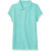 The Children’s Place Girl’s Short Sleeve Ruffle Pique Polo Shirt(Seafrost)