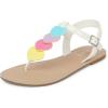 The Children’s Place Girls’ T-Strap Sandals(White Multi Hearts)