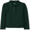 The Children’s Place Girls’ Uniform Long Sleeve Ruffle Pique Polo(Spruce Green Single)
