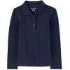The Children’s Place Girls’ Uniform Long Sleeve Ruffle Pique Polo(Tidal)