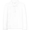 The Children’s Place Girls’ Uniform Long Sleeve Ruffle Pique Polo(White)